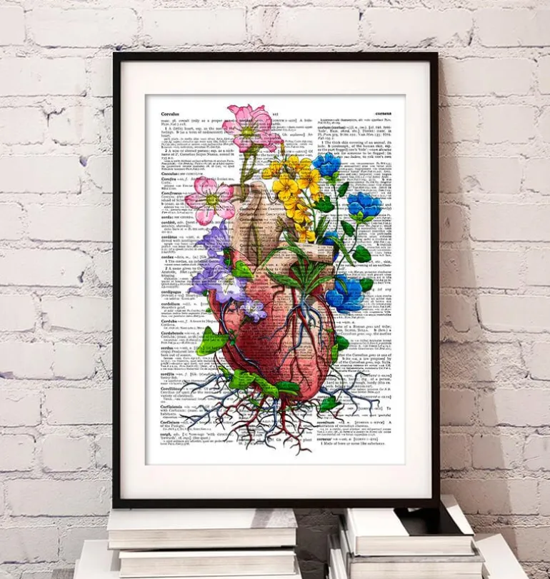 Coeur avec des fleurs - Page du dictionnaire