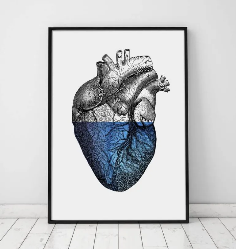 Coeur coloré - Bleu