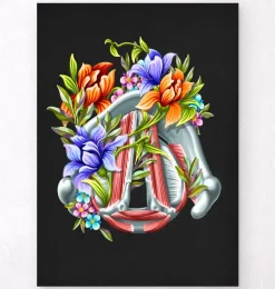 Cordes vocales - Floral - Noir