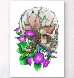 Crâne avec des fleurs