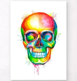 Crâne II - Aquarelle