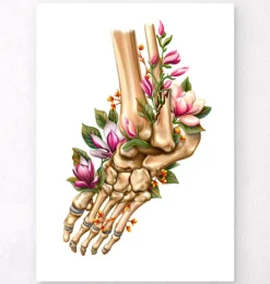 Fracture de la cheville - Floral - Blanc