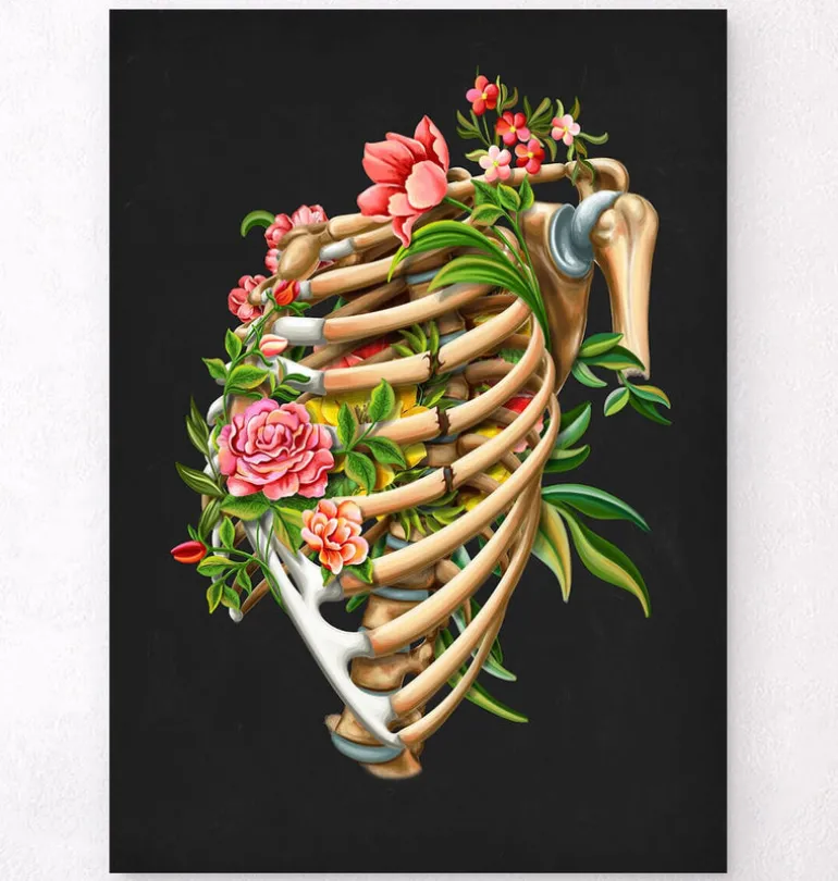 Fracture des côtes - Floral - Noir