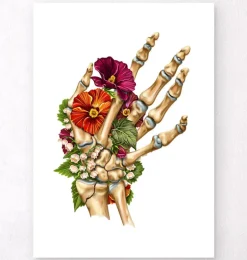 Fracture du poignet - Floral - Blanc