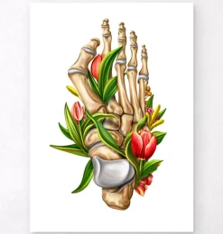 Hallux valgus - Floral - Blanc