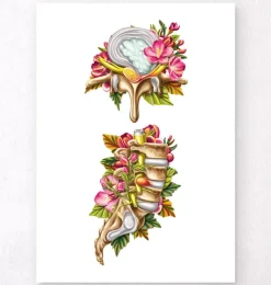 Hernie discale - Floral - Blanc