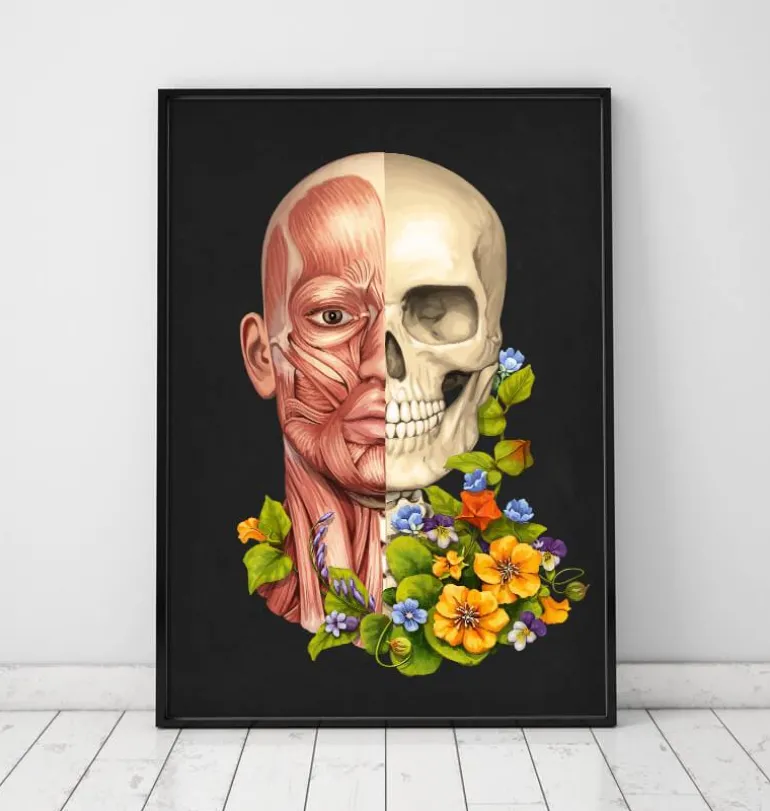 Muscles du visage - Floral - Noir