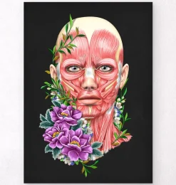 Muscles du visage II - Floral - Noir
