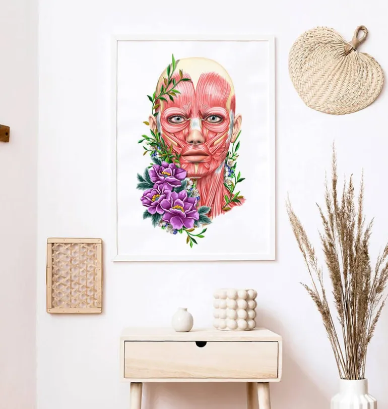 Muscles du visage II - Floral - Blanc