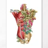 Muscles et os du torse - Floral - Blanc