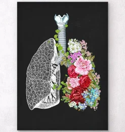 Poumons avec des fleurs