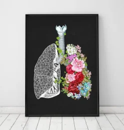 Poumons avec des fleurs