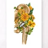 Prothèse totale de hanche - Floral - Blanc