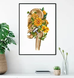 Prothèse totale de hanche - Floral - Blanc