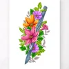 Scalpel avec Fleurs - Blanc