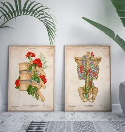 Squelette du dos - Floral - Vintage