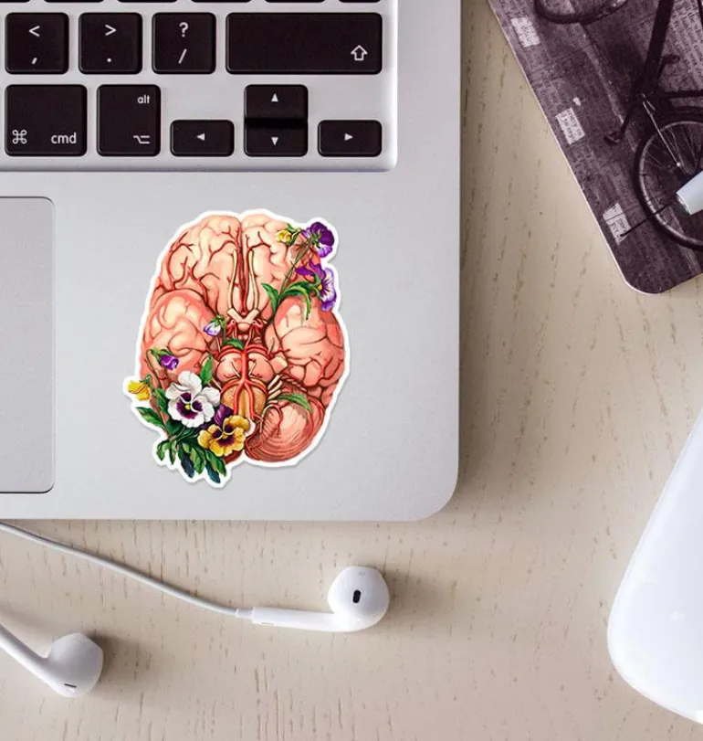 Sticker anatomie cérébrale - Floral