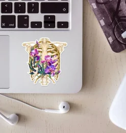 Sticker d'anatomie cage thoracique - Floral