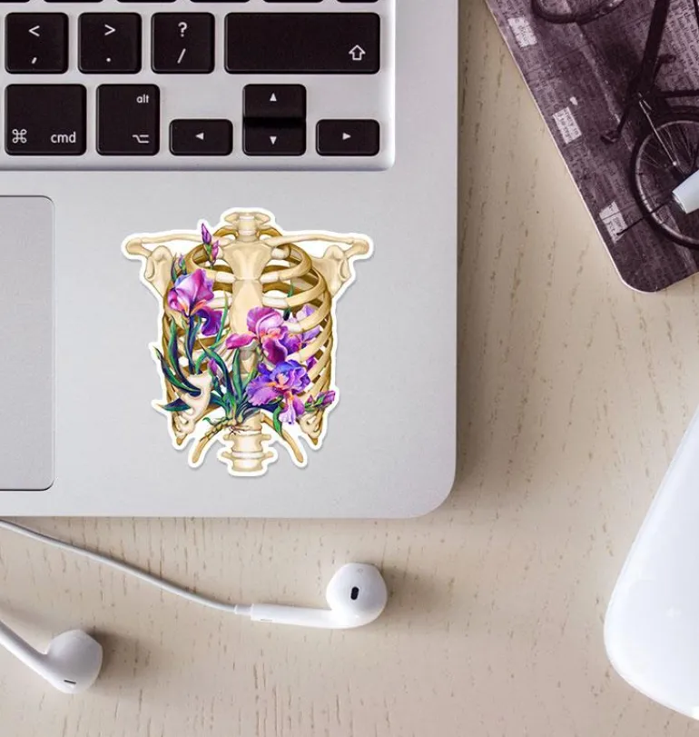 Sticker d'anatomie cage thoracique - Floral