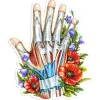 Sticker d'anatomie cardiaque - Floral
