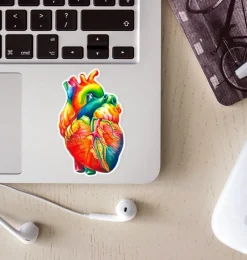 Sticker d'anatomie cardiaque II - Aquarelle