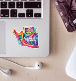 Sticker d'anatomie de la mâchoire - Aquarelle