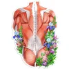 Sticker d'anatomie des muscles du dos - Floral