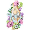 Sticker d'anatomie du genou - Floral