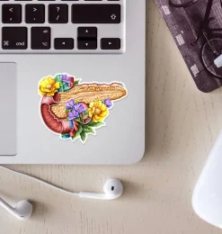 Sticker d'anatomie du pancréas - Floral