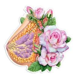 Sticker d'anatomie mammaire - Floral