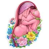 Sticker d'anatomie utérine - Floral
