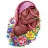 Sticker d'anatomie utérine - Floral