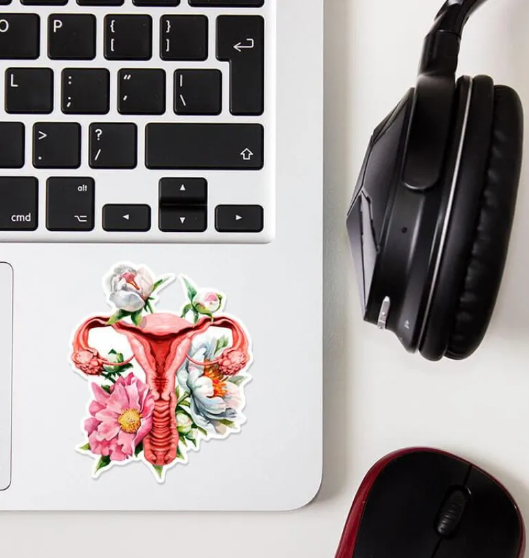 Sticker d'anatomie utérine - Floral