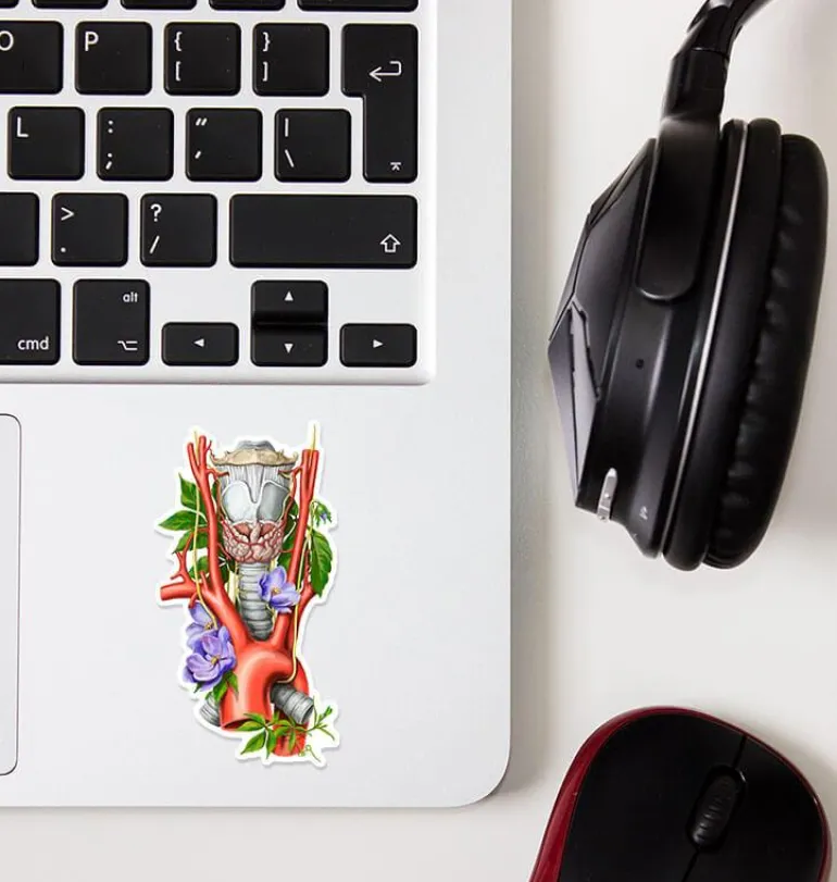 Sticker larynx, aorte, d'anatomie thyroïdienne - Floral