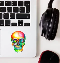 Sticker tête de mort - Aquarelle