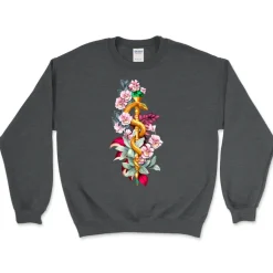 Sweat Unisex Bâton d'Asclépios - Floral