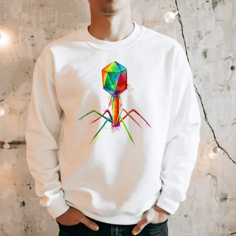 Sweat Unisexe Bacteriophage - Aquarelle