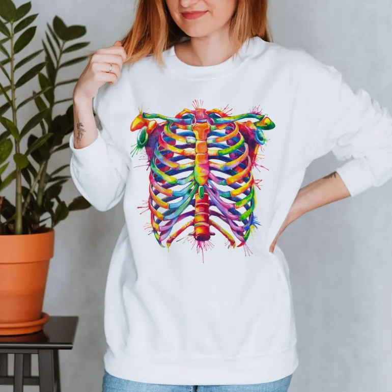 Sweat Unisexe Cage Thoracique - Aquarelle
