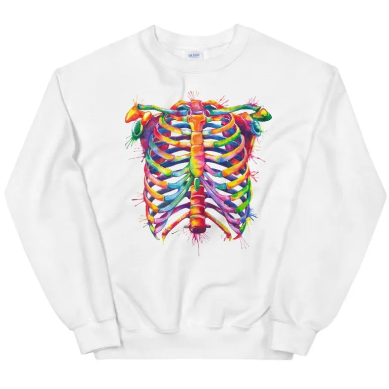 Sweat Unisexe Cage Thoracique - Aquarelle