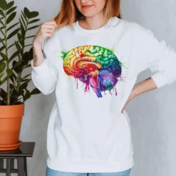 Sweat Unisexe Cerveau - Aquarelle