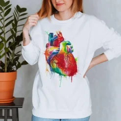 Sweat Unisexe Coeur - Aquarelle