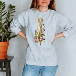 Sweat Unisexe Colonne Vertébrale - Floral