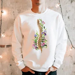 Sweat Unisexe Colonne Vertébrale - Floral