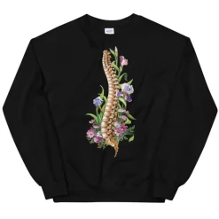 Sweat Unisexe Colonne Vertébrale - Floral