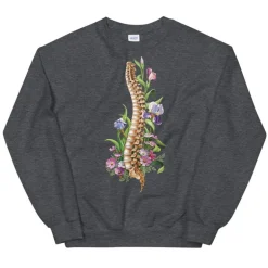 Sweat Unisexe Colonne Vertébrale - Floral