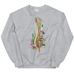 Sweat Unisexe Colonne Vertébrale - Floral