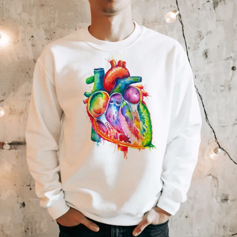 Sweat Unisexe Cœur - Aquarelle