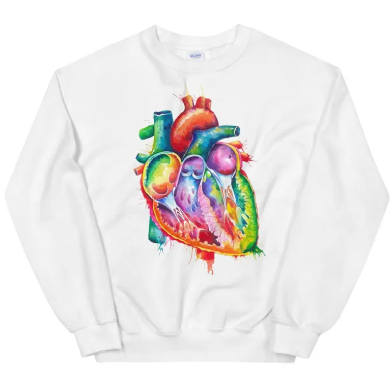Sweat Unisexe Cœur - Aquarelle