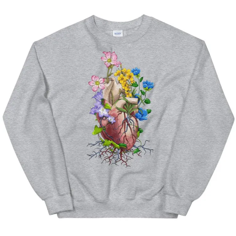 Sweat Unisexe Cœur I - Floral