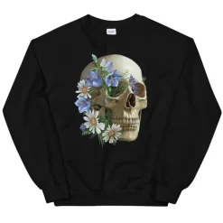 Sweat Unisexe Tête de Mort - Floral